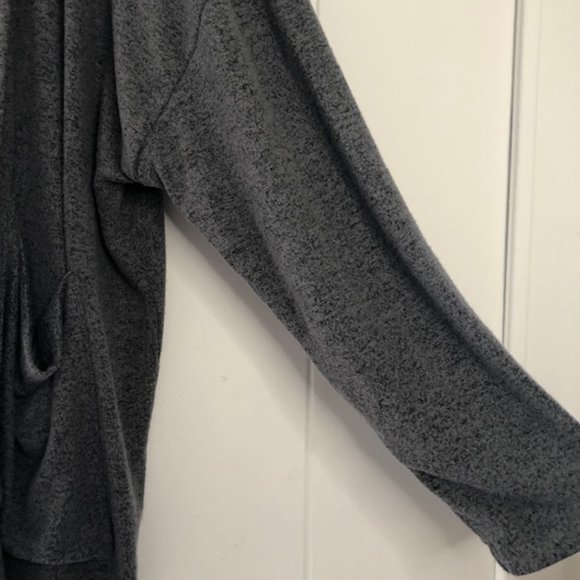 Young Fabulous and Broke Gray Open Cardigan with Hoodie - Picture 8 of 9